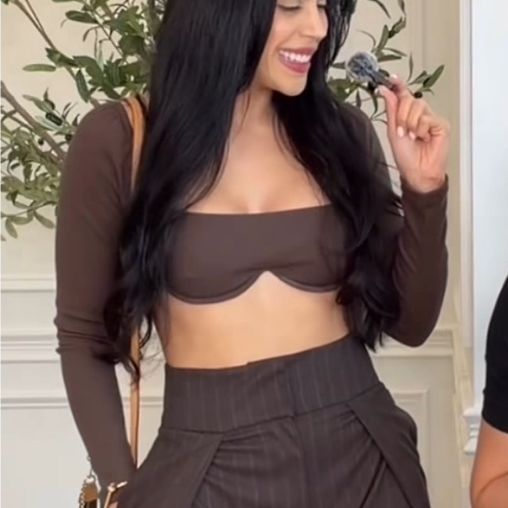 SUSANA  MÓNACO CROP TOP IN BLACK